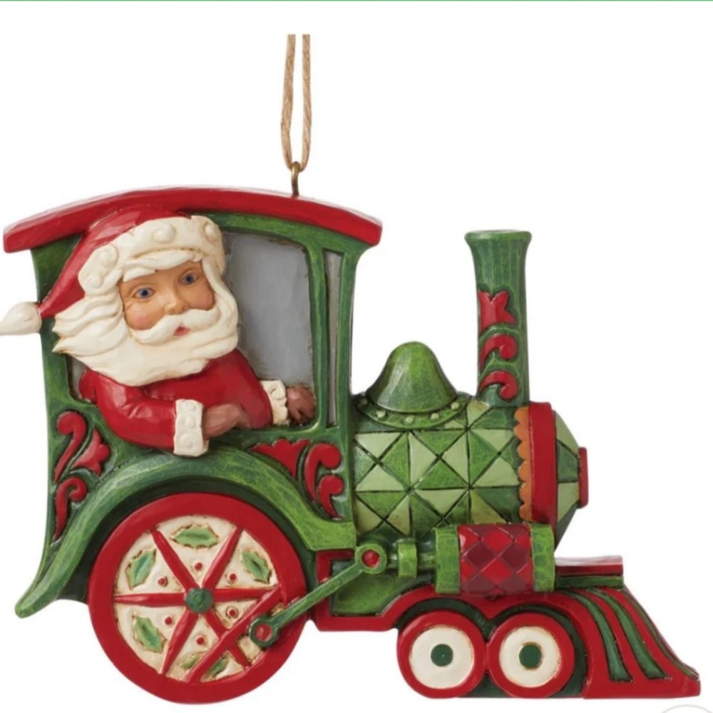 Jim Shore Santa In Train Ornament